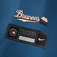 Milwaukee Brewers Jackson Chourio Nike Mineral Blue 2026 City Connect Stadium Jersey