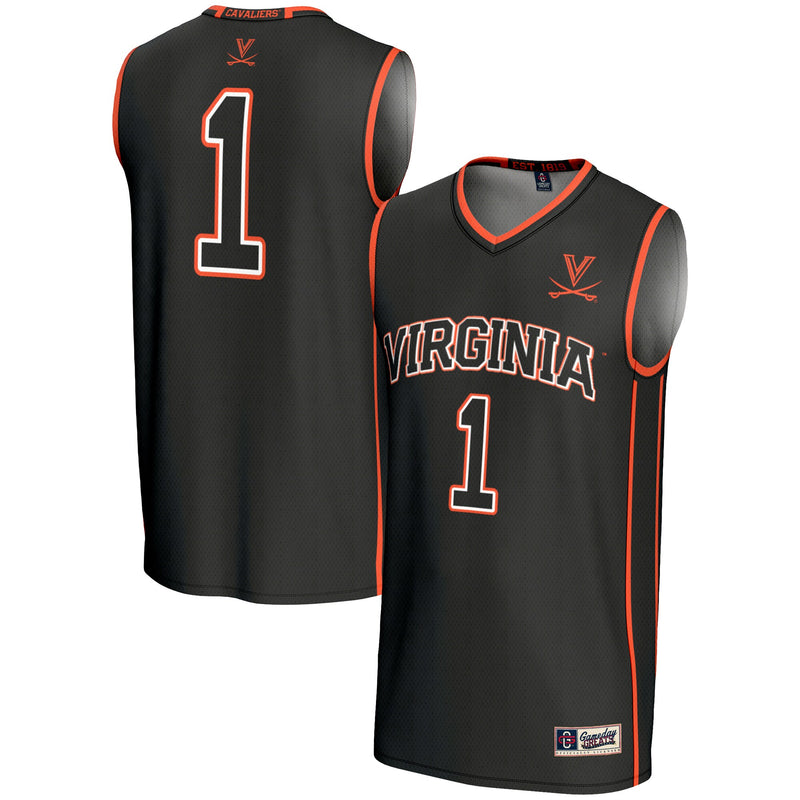 #1 Virginia Cavaliers GameDay Greats Lightweight Basketball Jersey - Black
