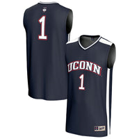 #1 UConn Huskies GameDay Greats Lightweight Collegiate Basketball Fashion Jersey - Navy