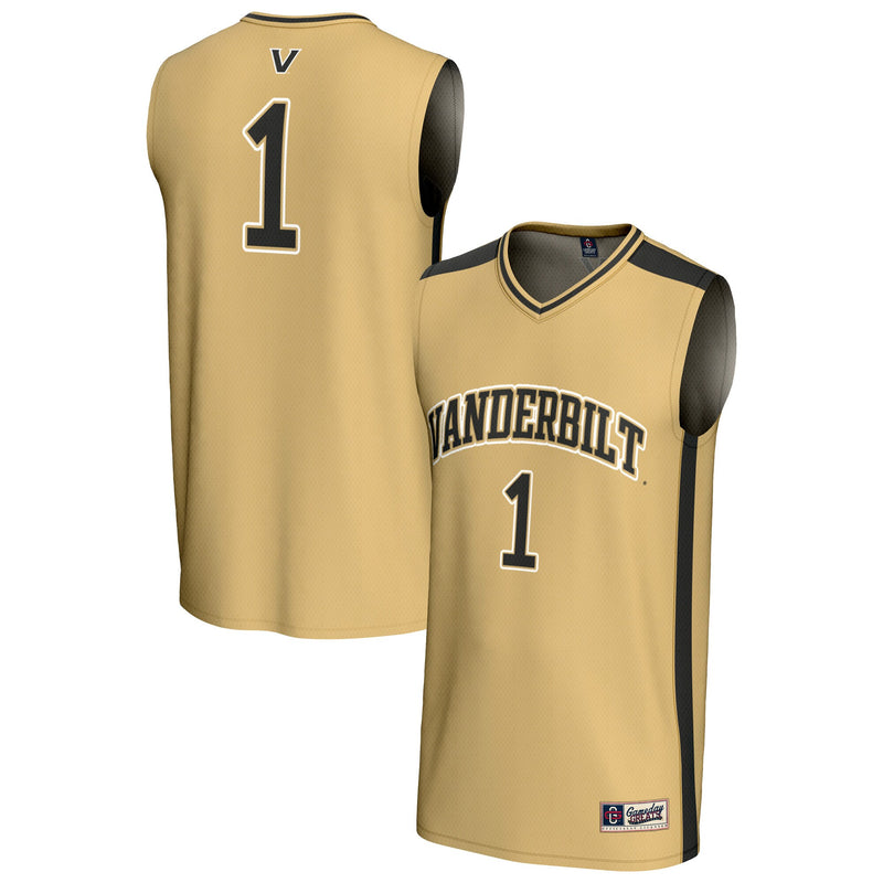 #1 Vanderbilt Commodores GameDay Greats Lightweight Collegiate Basketball Fashion Jersey - Gold
