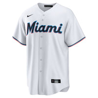 Miami Marlins Nike White #1 Dad Home Replica Jersey