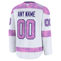 New York Rangers Fanatics White 2024 Hockey Fights Cancer Custom Practice Jersey