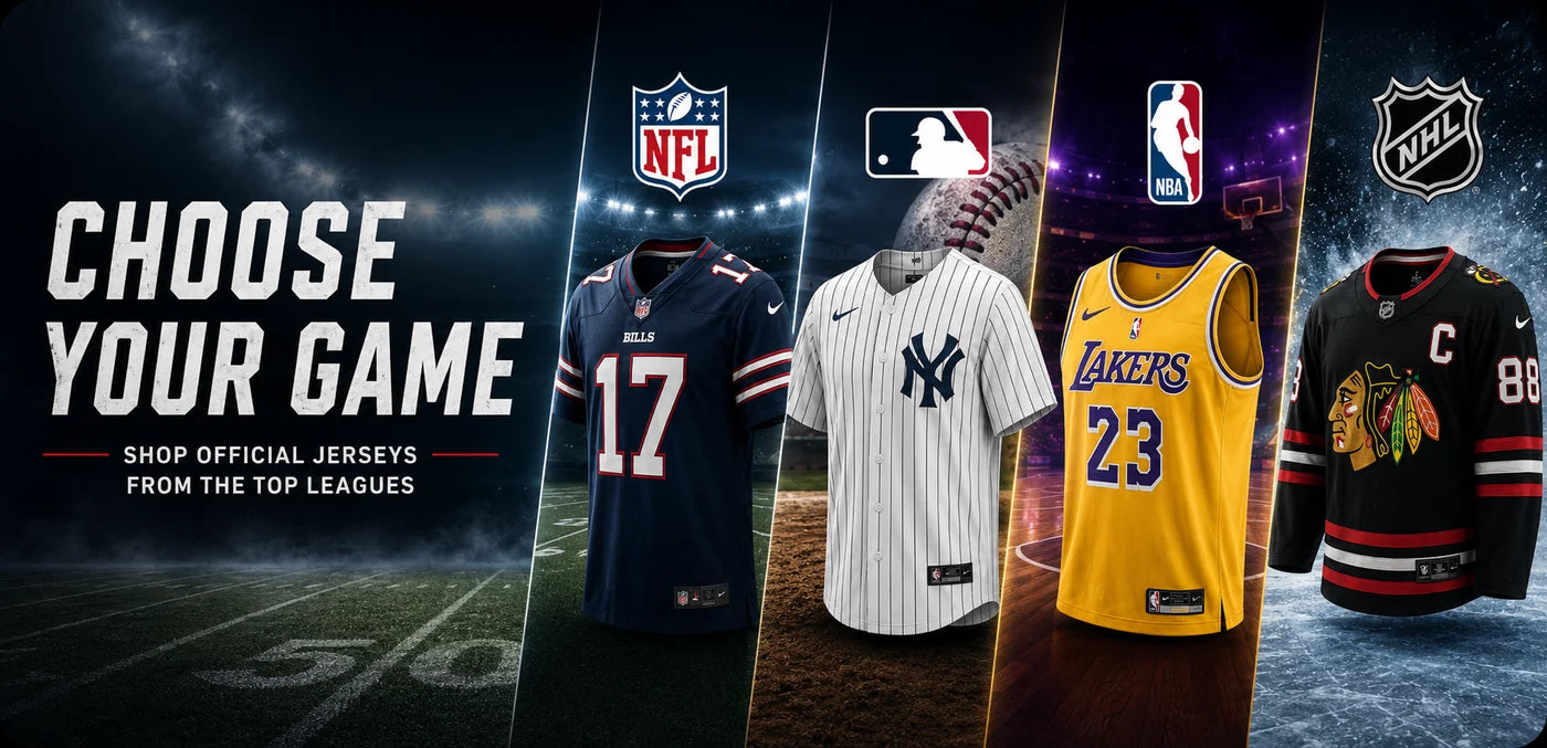 Choose your game — shop official jerseys from the top leagues